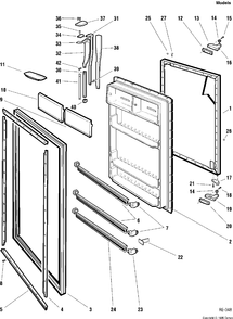 REFRIGERATOR DOOR Diagram and Parts List for 36300-1  General Electric Refrigerator