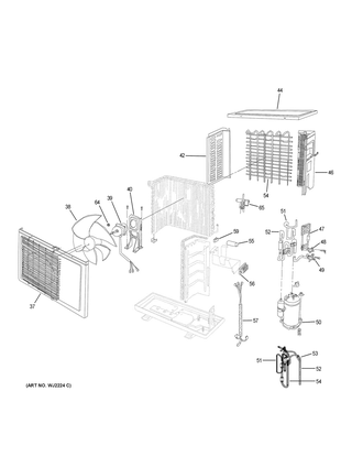 Part Location Diagram of WJ53X23548 GE 3-WAY STOP VALVE