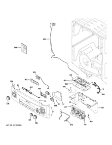 Controls And Backsplash Diagram and Parts List for GUD27EEPV0DG  General Electric Washer Dryer Combo
