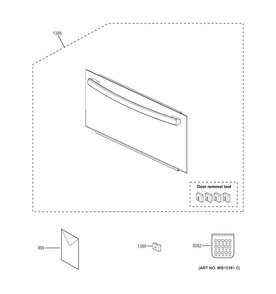 Microwave Door Diagram and Parts List for PT7800DH1WW  General Electric Microwave Oven Combo