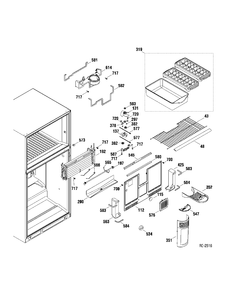 FZ SECTION Diagram and Parts List for GTR22HBTARWW  General Electric Refrigerator