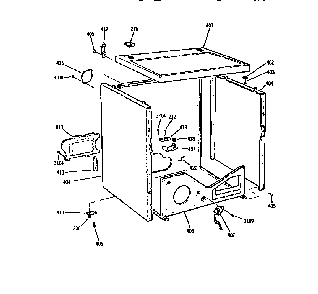 Top And Cabinet Diagram and Parts List for DDE960SSAMWW  General Electric Dryer