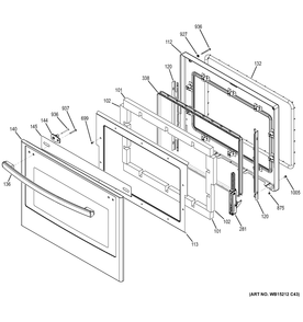 DOOR Diagram and Parts List for JCK1000DF4BB  General Electric Range
