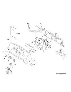 Controls And Backsplash Diagram and Parts List for GTW385ASW0WS  General Electric Washer