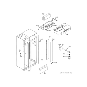 Fresh Food Section Diagram and Parts List for ZIS480NNMII  General Electric Refrigerator