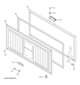 Part Location Diagram of WR12X26906 GE HANDLE DOOR WW