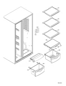 FF SHELVES Diagram and Parts List for GSRS5KLZDFSS  General Electric Refrigerator