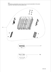 UPPER RACK ASSEMBLY Diagram and Parts List for GDT650SGF1BB  General Electric Dishwasher