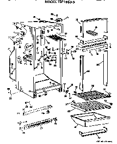 Cabinet Parts Diagram and Parts List for TBF16SJBR  General Electric Refrigerator