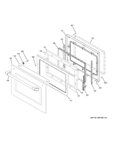 DOOR Diagram and Parts List for CT9800SH4SS  General Electric Wall Oven
