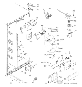 Fresh Food Section Diagram and Parts List for GSS23HSHBCSS  General Electric Refrigerator