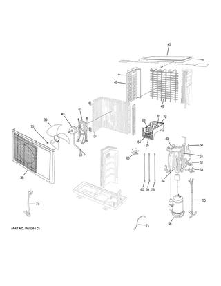 Part Location Diagram of WJ26X23002 GE OUTDOOR MODULE