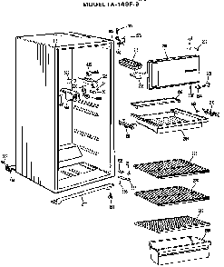 Cabinet Parts Diagram and Parts List for TA14SFB  General Electric Refrigerator