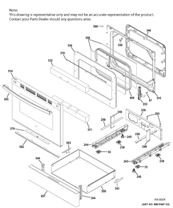 DOOR & DRAWER PARTS Diagram and Parts List for JCGB700EEJ1ES  General Electric Range