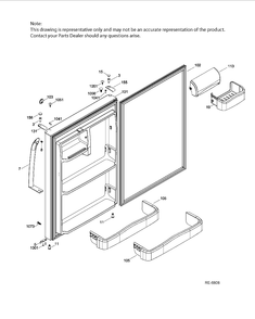 FF DOOR Diagram and Parts List for GTRS0HBZALSS  General Electric Refrigerator