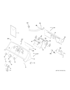 Controls & Backsplash Diagram and Parts List for GTW330ASK0WW  General Electric Washer