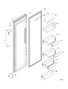 FF DOOR Diagram and Parts List for GSR23YBWHSS  General Electric Refrigerator