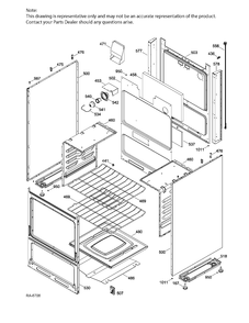 BODY PARTS Diagram and Parts List for JGAS730EL5WW  General Electric Range