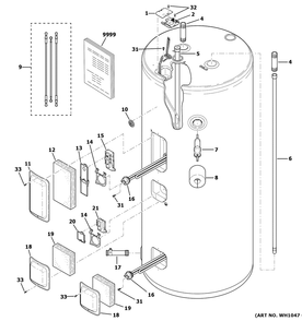 Part Location Diagram of WS04X21915 GE INSULATION LE