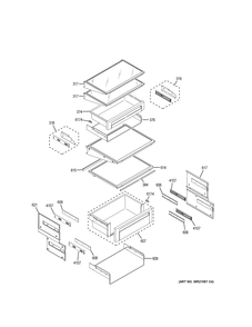 FRESH FOOD SHELVES Diagram and Parts List for ZCSP480DMBSS  General Electric Refrigerator
