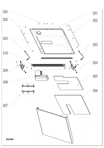 DOOR ASM Diagram and Parts List for GDF620SSF0SS  General Electric Dishwasher