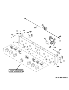 Control Panel Diagram and Parts List for C2Y366P5T1G2  General Electric Range