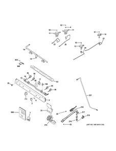 Gas And Burner Parts Diagram and Parts List for JGBS30RET2SS  General Electric Range