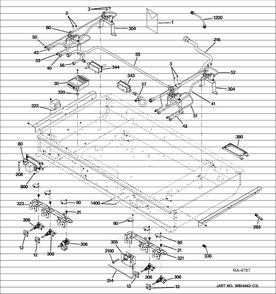 Gas And Burner Parts Diagram and Parts List for ZIFP360NXLH  General Electric Freezer