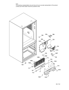 FUNCTIONAL PARTS FZ Diagram and Parts List for GDE21DGKBKBB  General Electric Refrigerator