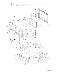 DOOR & DRAWER PARTS Diagram and Parts List for PCB915SK1SS  General Electric Range