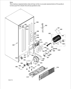 SEALED SYSTEM AND MOTHERBOARD Diagram and Parts List for PNR22LGEBFWW  General Electric Refrigerator