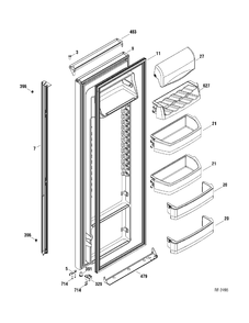 Part Location Diagram of WR01L02455 GE HINGE BTM & PIN Assembly