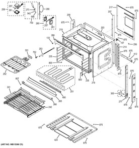 BODY PARTS Diagram and Parts List for PK7800EK1ES  General Electric Wall Oven