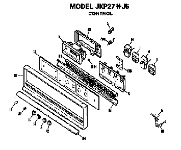 Control Diagram and Parts List for JKP27J5  General Electric Wall Oven