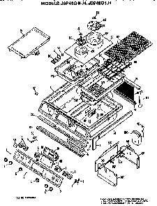 Cooktop/controls Diagram and Parts List for JSP48GJ4  General Electric Range