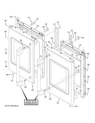 Doors Diagram and Parts List for CTS90FP2M1S1  General Electric Wall Oven