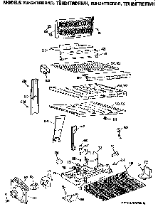 Unit Diagram and Parts List for TBH24TRDRAD  General Electric Refrigerator