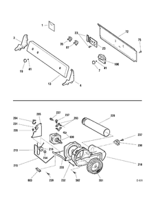 CONTROL PANEL Diagram and Parts List for PBXR465EH1WW  General Electric Dryer