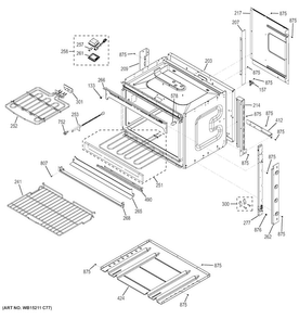Body Parts Diagram and Parts List for JCK3000DF3BB  General Electric Wall Oven
