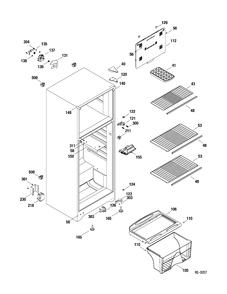 CABINET PARTS Diagram and Parts List for MTR09UAXWW  General Electric Refrigerator