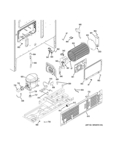 Machine Compartment Diagram and Parts List for GFE26GGKDWW  General Electric Refrigerator