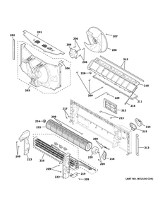 Motor & Chassis Parts Diagram and Parts List for AZ45E07EACW6  General Electric Air Conditioner