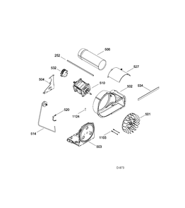 BLOWER & DRIVE Diagram and Parts List for GFMS140ED0WW  General Electric Dryer