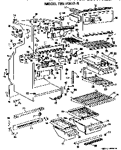 Cabinet Parts Diagram and Parts List for TBX20DGR  General Electric Refrigerator