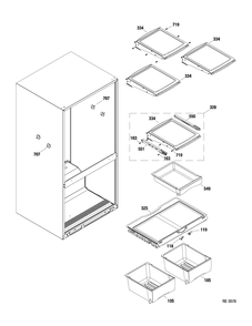 FF SHELVES Diagram and Parts List for GDRL0KBXARBS  General Electric Refrigerator
