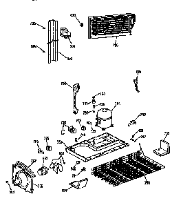 Unit Diagram and Parts List for TBX18JATRAD  General Electric Refrigerator