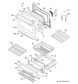 Door & Drawer Parts Diagram and Parts List for C2S985SET6SS  General Electric Range