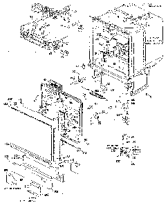 Tub And Door Assembly Diagram and Parts List for GSD500G-01  General Electric Dishwasher