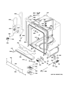 Body Parts 1 Diagram and Parts List for GDT630PSM4SS  General Electric Dishwasher