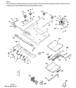 GAS & BURNER PARTS Diagram and Parts List for PCGB940DEF2BB  General Electric Range